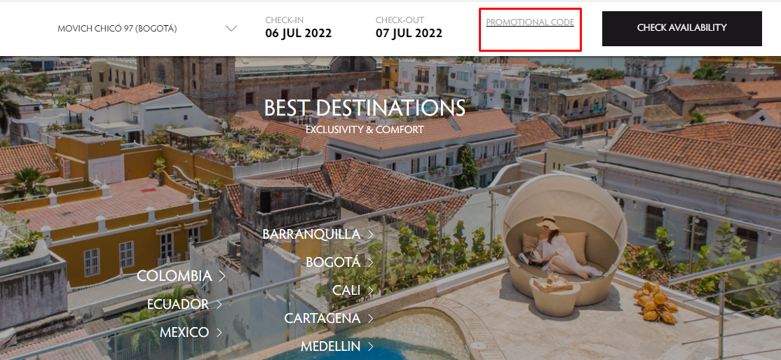 How do I use my Movich Hotels promotion code?