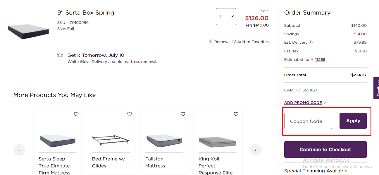 How do I use my Raymour & Flanigan coupon code?