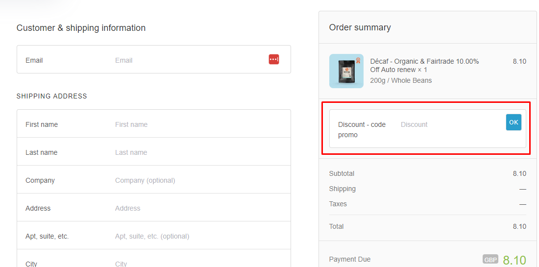 How do I use my Owens Organic Coffee discount code?