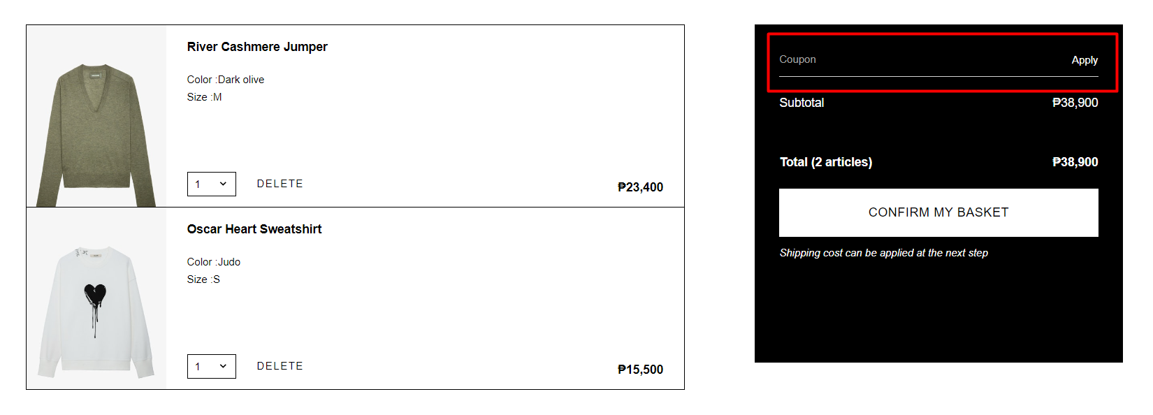 How do I use my Zadig & Voltaire coupon code?