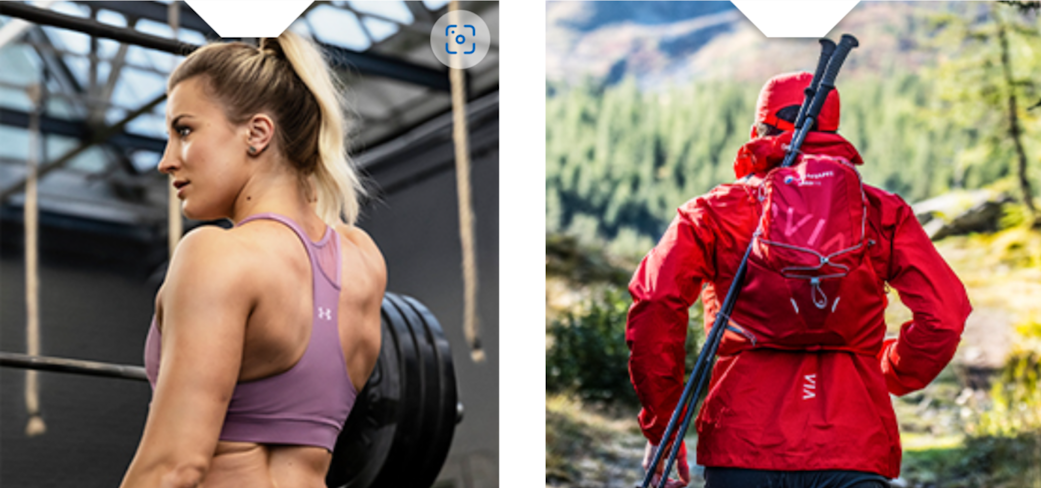 Two Pictures with one person in each of them, one dressed in gym-clothes, the other in a red jacket