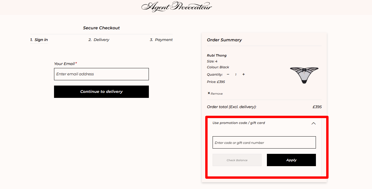 Paste your code in the red box and click on 'Apply' to redeem your promotion code