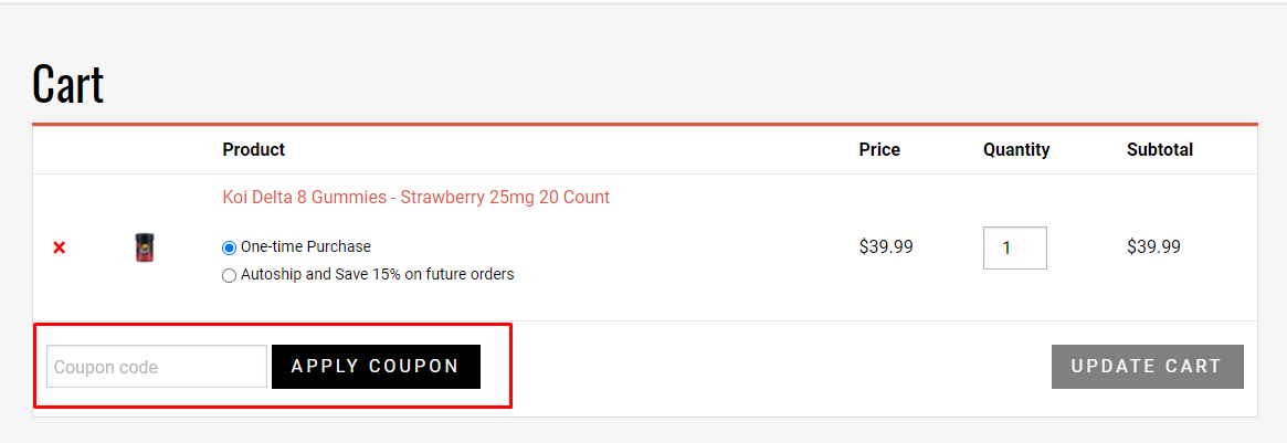How do I use my Direct Delta 8 coupon code ?