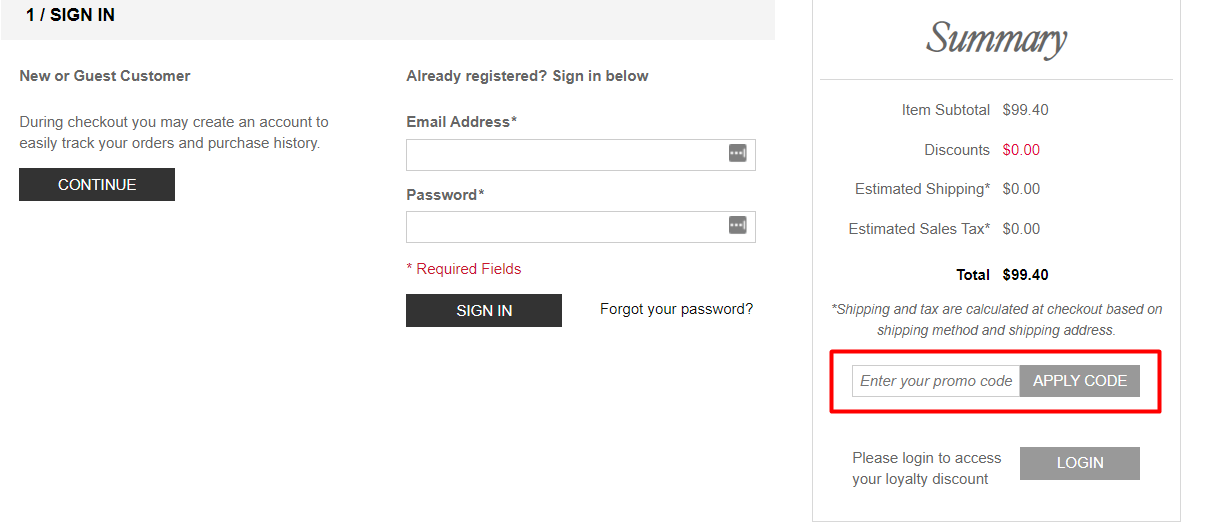 How do I use my Chantelle promo code?