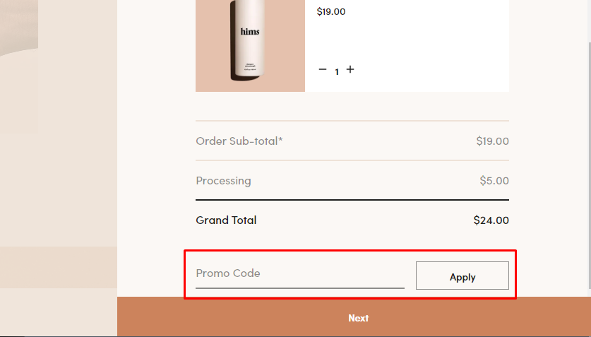 How do I use my Hims promo code?