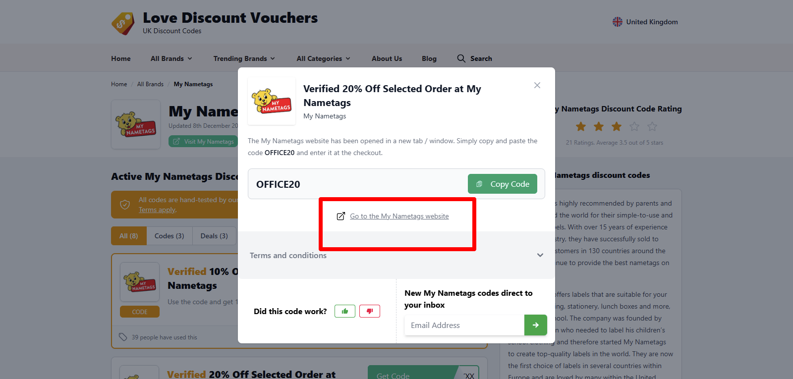 After you have copied your code, click to go to My Nametags website