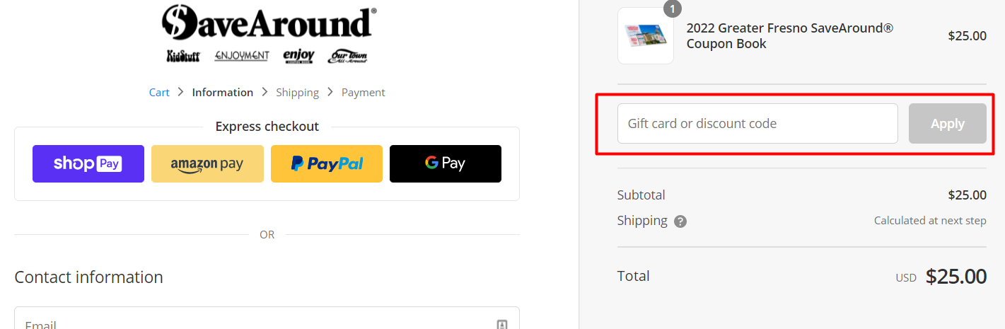 How do I use my SaveAround discount code?