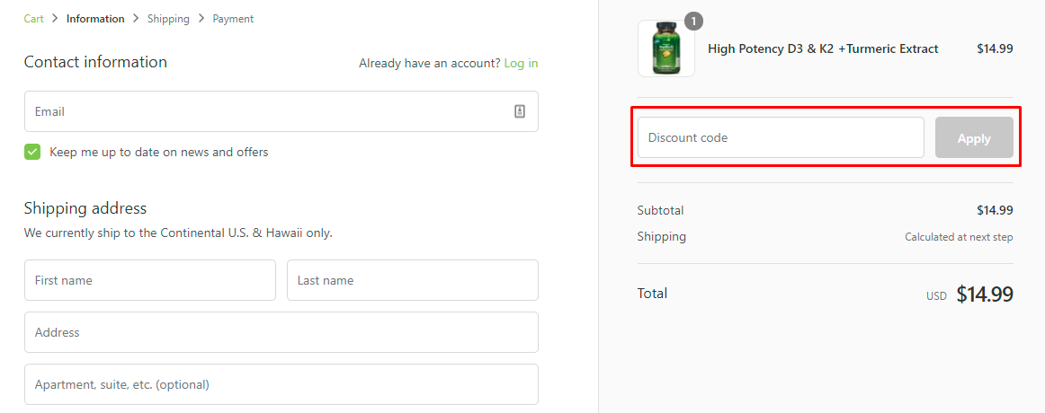 How do I use my Irwin Naturals discount code?