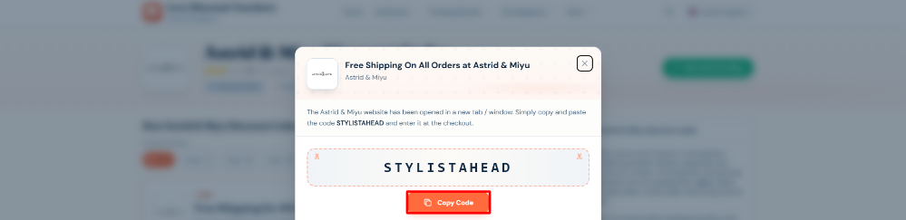 An Astrid & Miyu promo code on Love Discount Vouchers