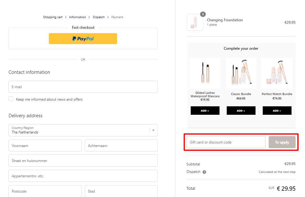 How do I use my Meroda discount code?