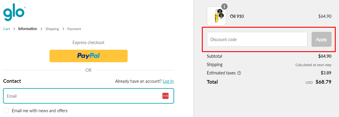 How do I use my glo.com discount code?