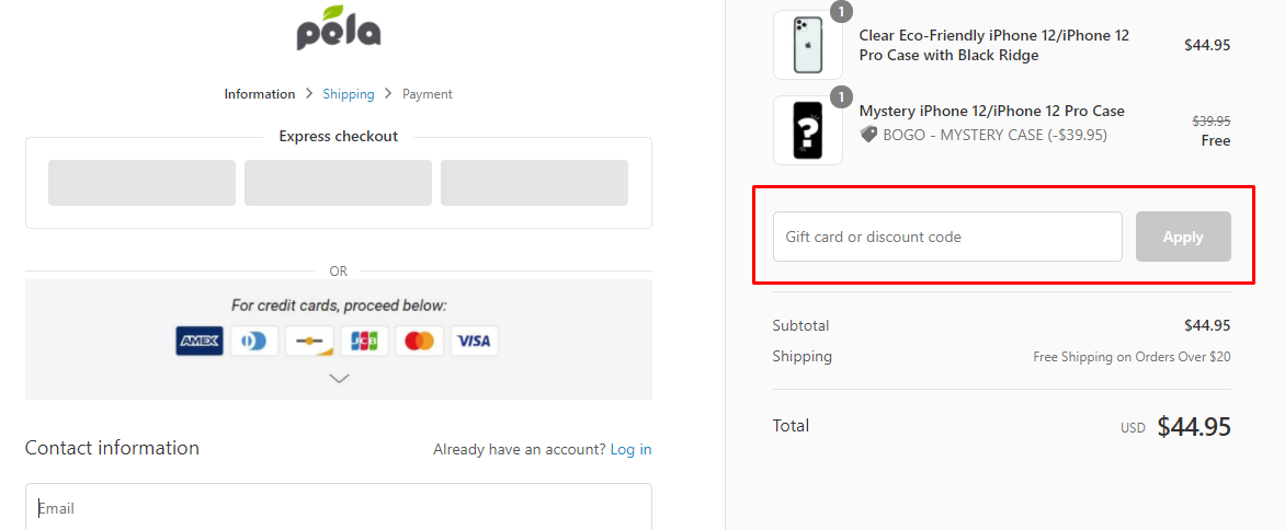 How do I use my Pela discount code?