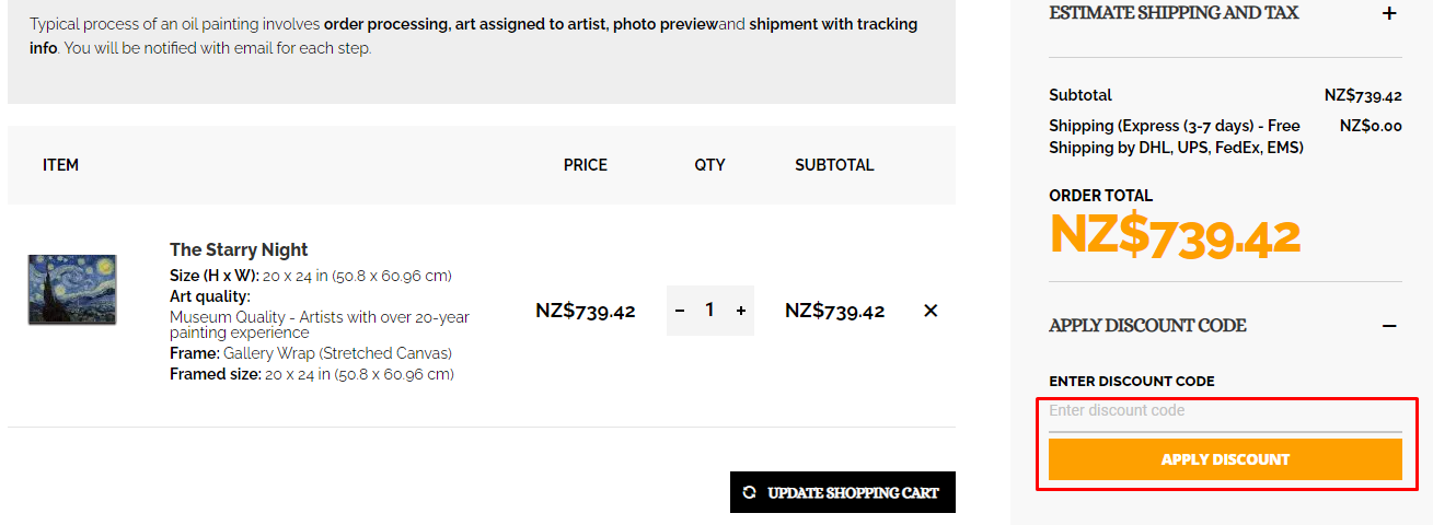 How do I use my HandmadePiece discount code?