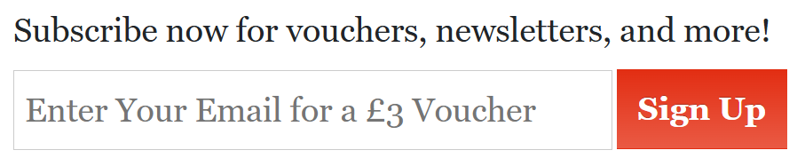 The newsletter sign up page