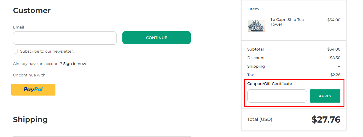 How do I use my Thomas Paul coupon code?