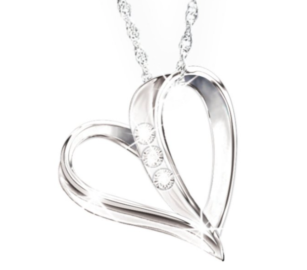 A picture of Bradford Exchange’s 'My Daughter, My Heart, My Love' Dad Diamond Pendant with a white background