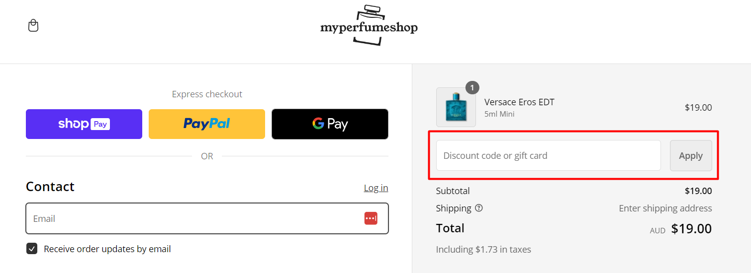 How do I use my My Perfume Shop discount code?
