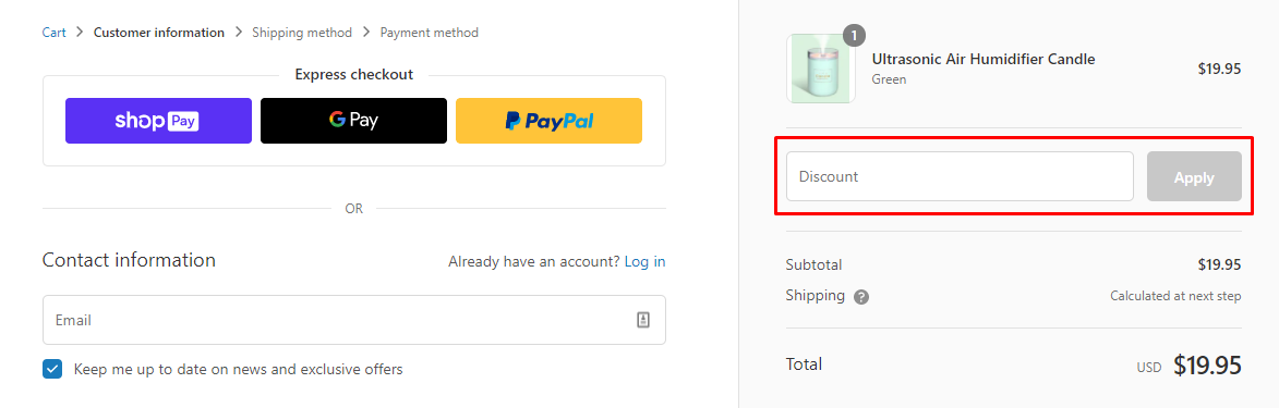 How do I use my Einhorn Homewares discount code?