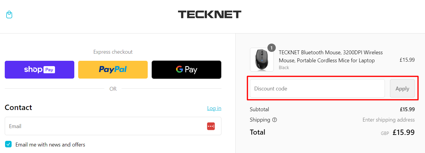 How do I use my TECKNET discount code?