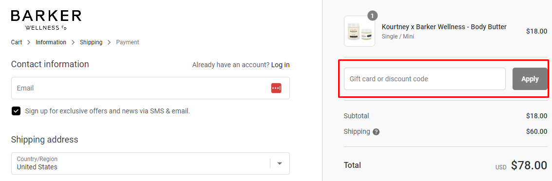 How do I use my Barker Wellness discount code?