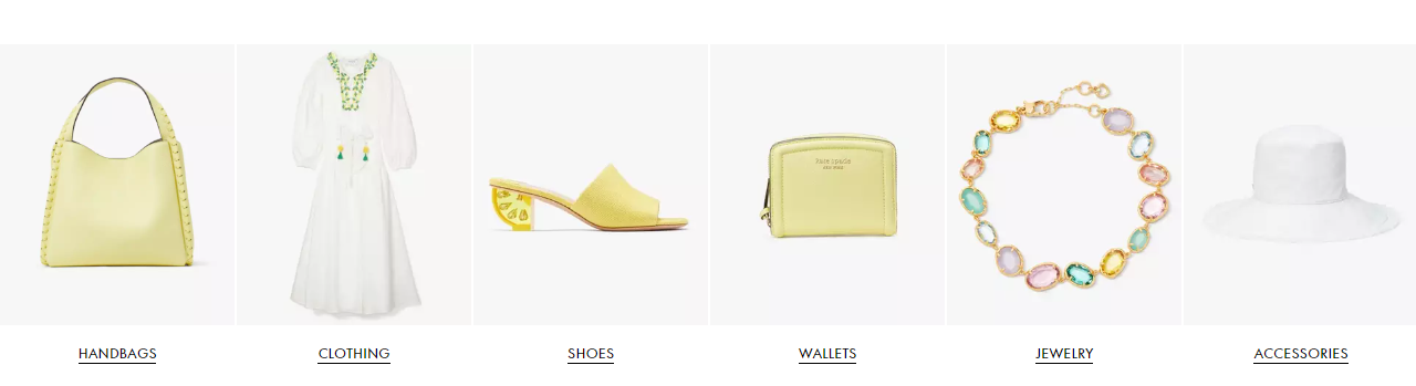 A collage of pictures showing a cream handbag, white dress, cream shoes, cream wallet, multi-colored bracelet and white sunhat all on a white background