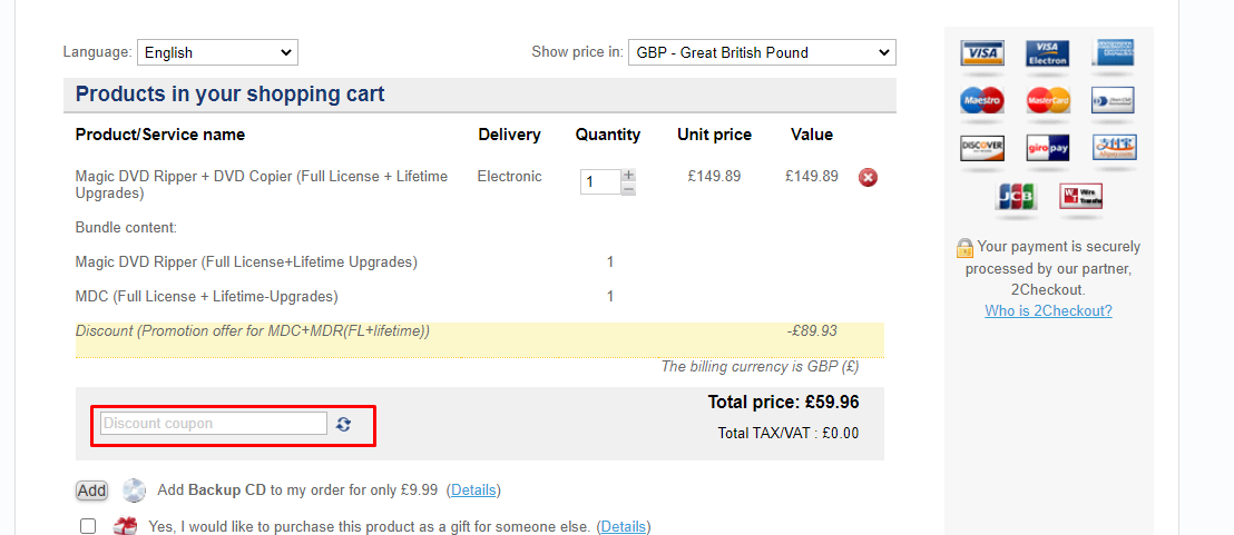 How do I use my Magic DVD discount code?
