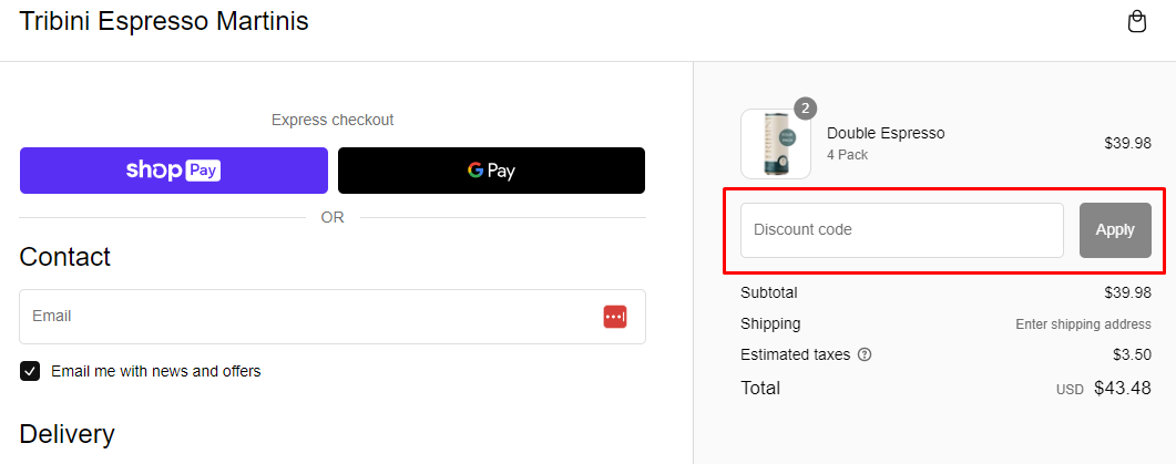How do I use my Tribini discount code?