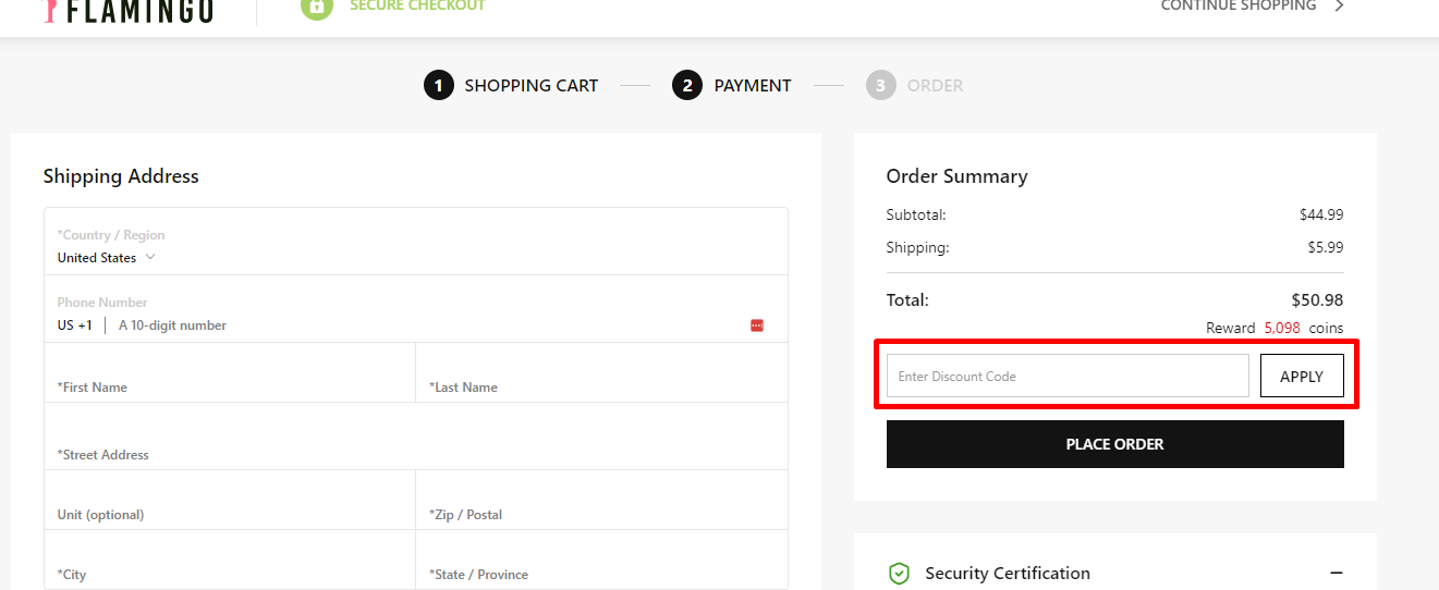 How do I use my Flamingo discount code?