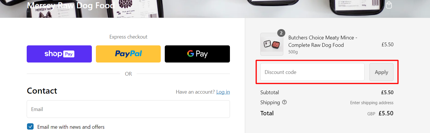 How do I use my Mersey Raw discount code?