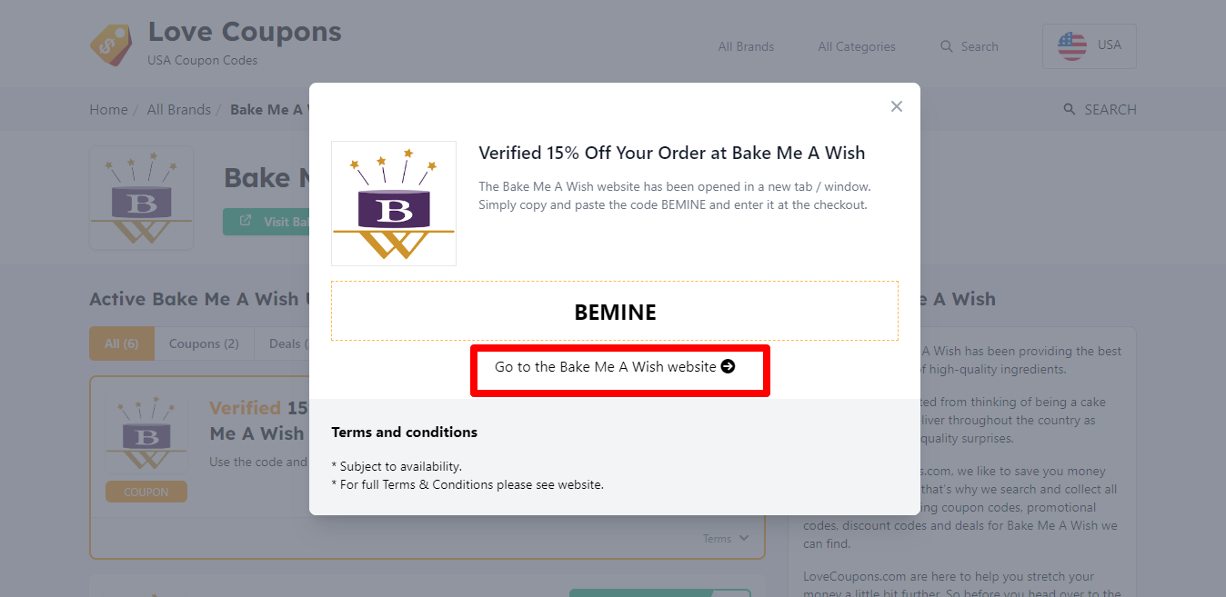bake me a wish website