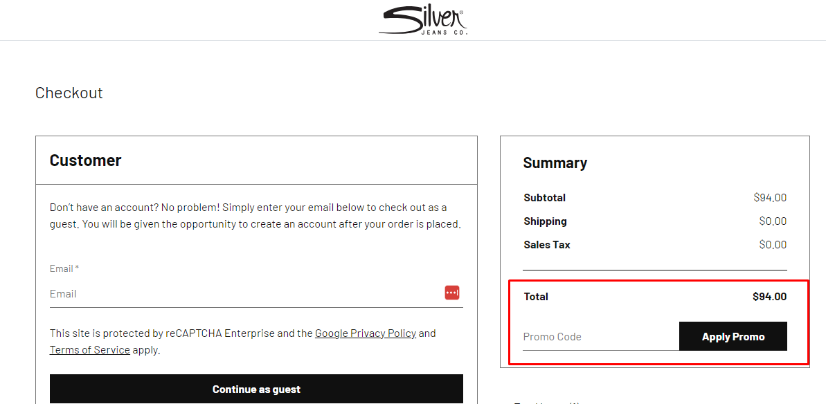 How do I use my Silver Jeans Co promo code?