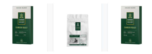 Camden Coffee Roastery items displayed on white background