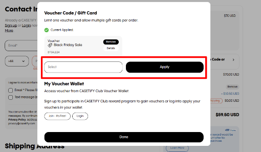 Paste your code in the red box shown below and redeem your code