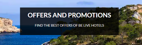 The Be Live Hotels offers page banner.