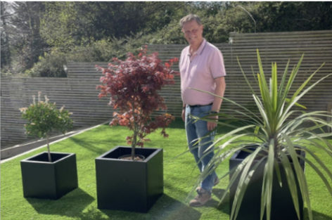 A man in a garden