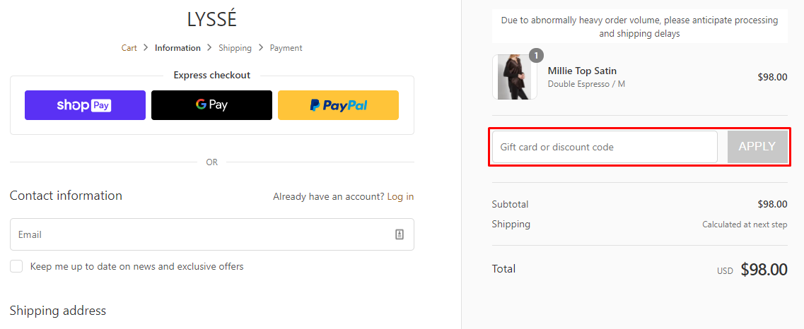 How do I use my Lysse discount code?