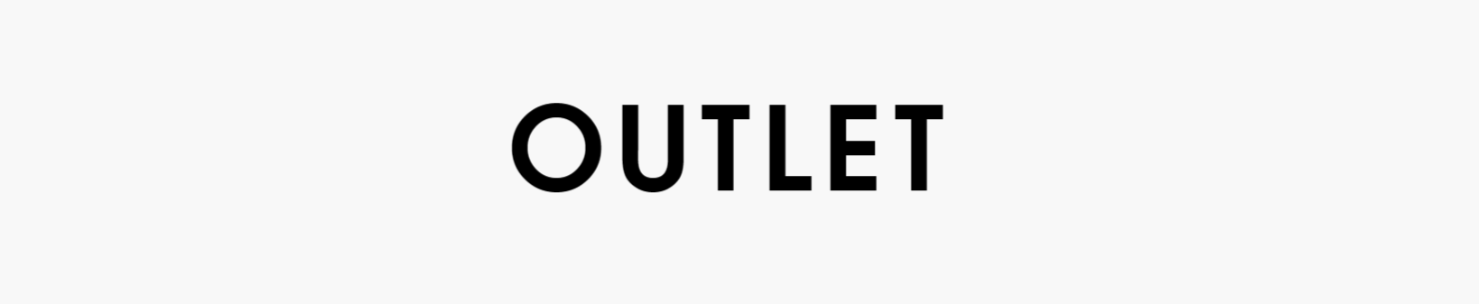 Ein großer Outlet-Schriftzug in Schwarz auf einem weißen Hintergrund