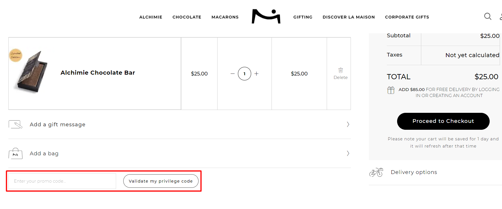 How do I use my La Maison du Chocolat promo code?