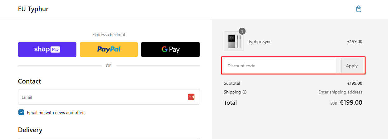 How do I use my Typhur discount code?