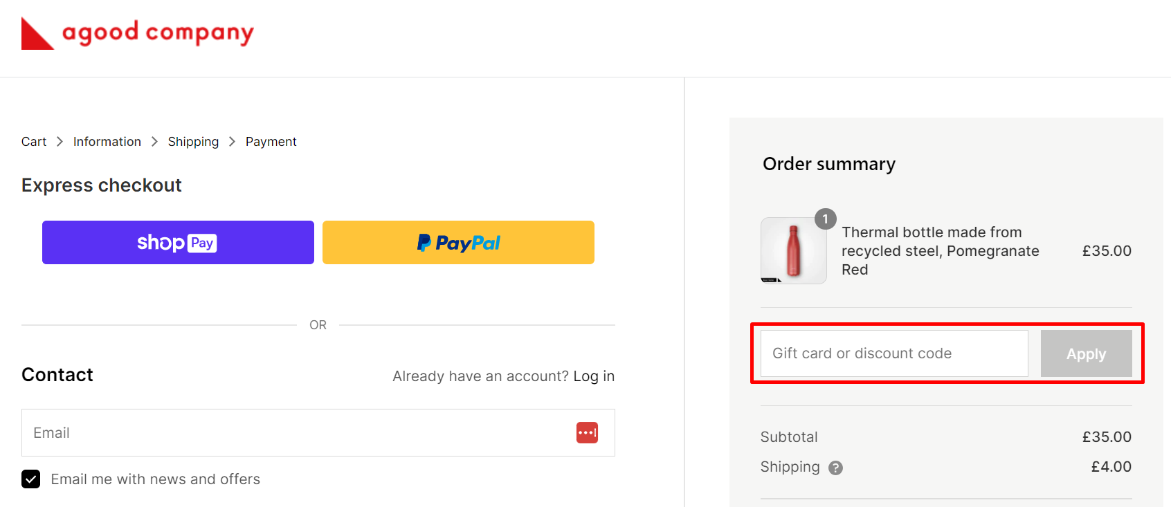 Verified 10 Off agood company Discount Code