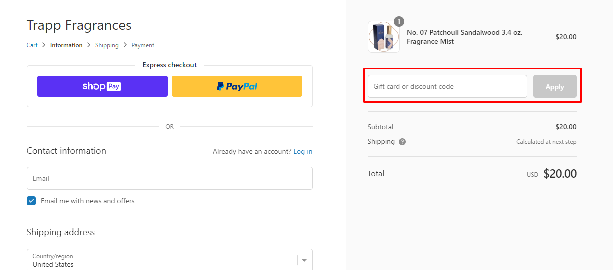 How do I use my Trapp Fragrances discount code?