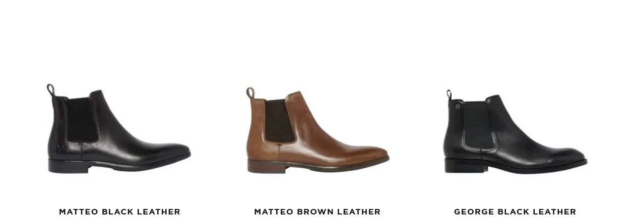 3 pairs of Men's Leather Casual Boot, black, tan, and George black.