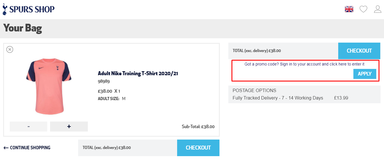 How do I use my Tottenham Hotspur promo code?