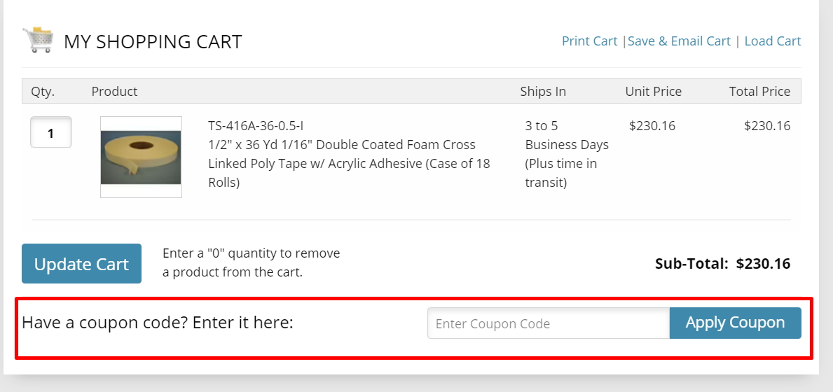 How do I use my The Supplies Shops coupon code?