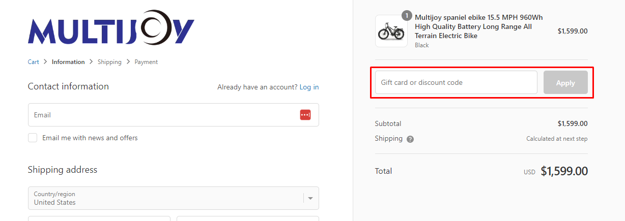 How do I use my Multijoy discount code?