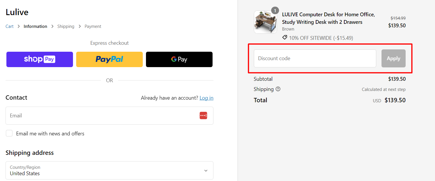 How do I use my Lulive discount code?