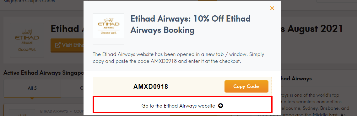 Etihad Coupon Code
