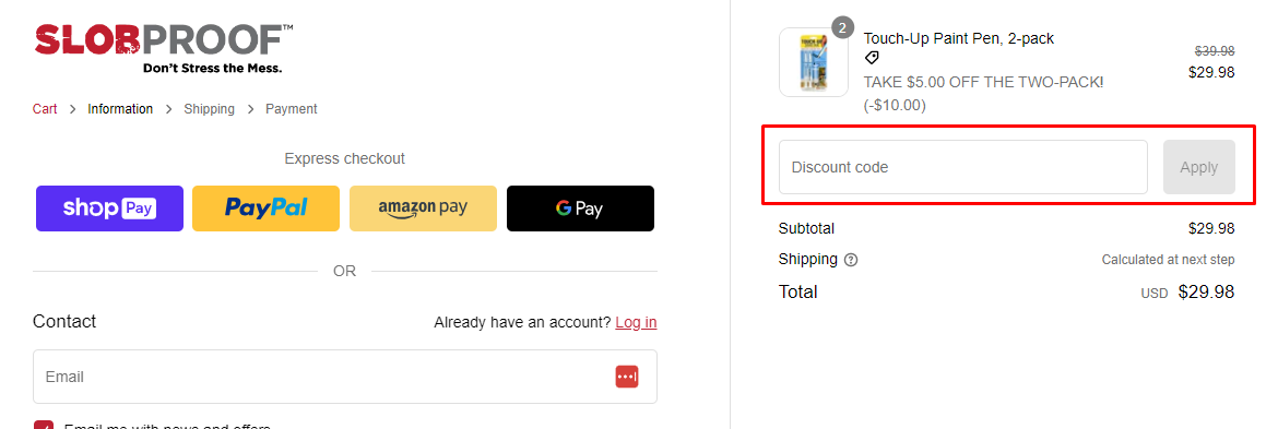 How do I use my Slobproof discount code?
