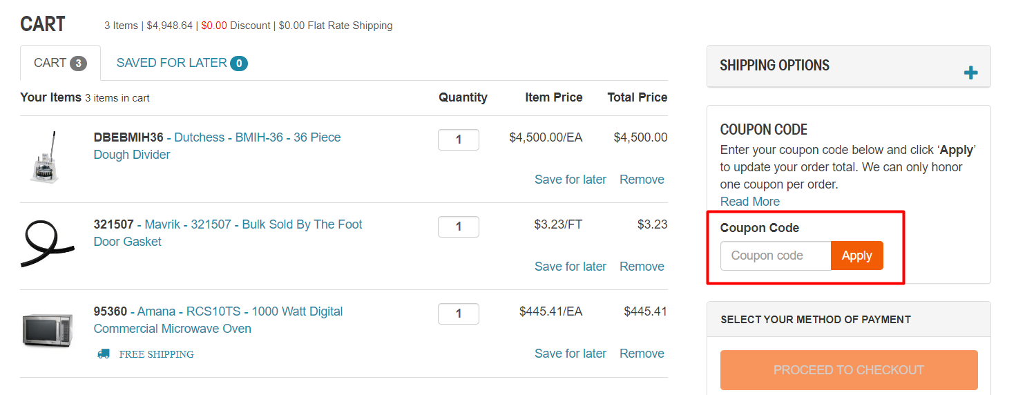 How do I use my TundraFMP Restaurant Supply coupon code?