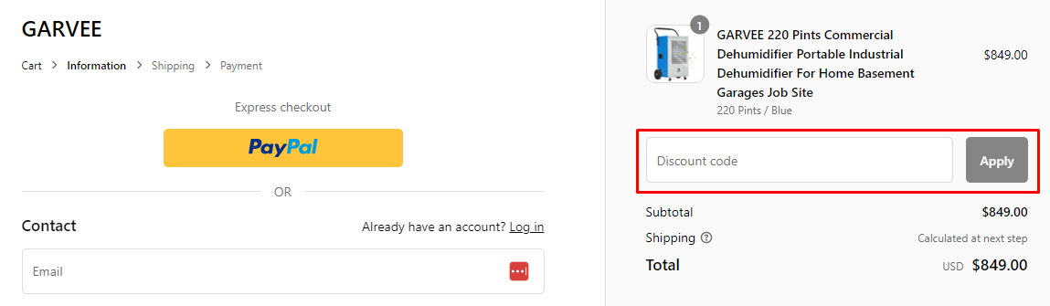 How do I use my GARVEE discount code?